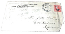 1901 NEW YORK CENTRAL AND HUDSON RIVER RAILROAD NYC RW&O USED COMPANY ENVELOPE  picture