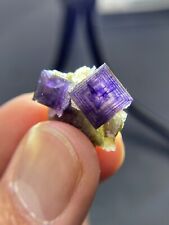 Rare 3.7g exquisite multi-layer purple window cubic fluorite mineral crystal picture