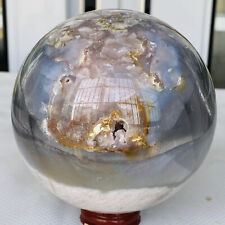 1780g Natural Cherry Blossom Agate Sphere Quartz Crystal Ball Healing Gem picture