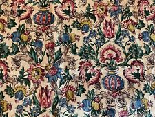 Exceptional Antique French Linen Printed In Rich, Inventive Jacobean Design . picture