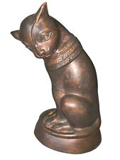 Vintage Bronze Egyptian Sitting Cat Statue Estate Find picture