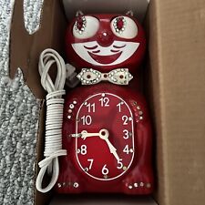 Vintage Rare Eyes Move Red Kit-Cat Klock Jewel Embellished Model D8 picture