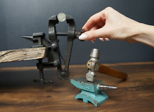 Metal vise, vintage tool, set tools, metal anvil, jewelers tools, small vise picture