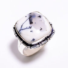 Dendrite Opal Vintage Handmade Jewelry 925 Sterling Silver Ring 8.5 US GSR-192 picture