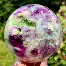416G   Rare natural snowflake feather fluorite crystal ball therapeutic ball picture