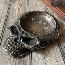 Unique Artistic Handmade Gothic Steampunk Decorative Flat Skull Tray picture