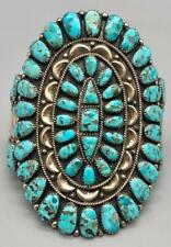 Best Early Navajo Juliana Williams Signed Natural Turquoise Cluster Bracelet picture