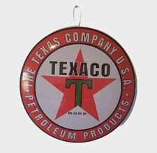 Texaco Texas Petroleum Products Metal Round Sign New Dome Small Dent picture