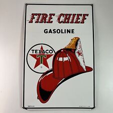 Vintage Texaco Fire Chief Gasoline Metal Sign Ande Rooney 1986 USA  10.5”x16” picture