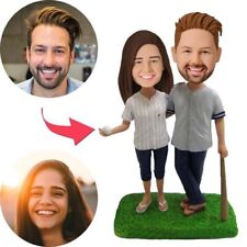 Baseball Couple Custom Bobblehead With Engraved Text picture