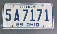 Vintage 1969 Ohio Truck License Plates Man Cave Bar Hanger Classic Truck Rat Rod picture