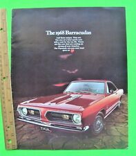 1968 PLYMOUTH BARRACUDA HUGE DLX 12-pg BROCHURE Convertible FORMULA 'S' Xlnt+ picture