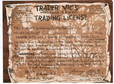 1945 TRADER VIC'S Trading License  Honolulu Hawaii picture