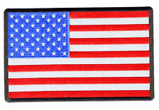 Reflective American Flag EMBROIDERED IRON ON 5 INCH usa flag PATCH  picture