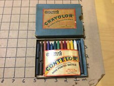Vintage Original UNUSED -- CONTE -- CRAYOLOR - 13 COLORS complete - 3 cracked  picture