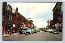 Thousand Islands Ontario-Canada, King Street, Advertise, Vintage c1957 Postcard picture