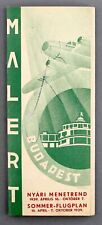 MALERT PRE-WAR AIRLINE TIMETABLE SUMMER 1939 HUNGARY MALEV picture