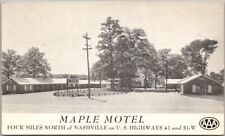 NASHVILLE, Tennessee Postcard MAPLE MOTEL Highway 41 Roadside c1950s Unused picture
