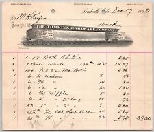 1892 Leadville, CO Tomkins Hardware Co. Mining Letterhead - M.H. Keefe w/ RR Art picture