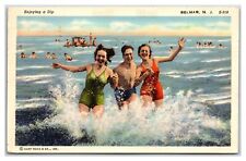 BELMAR New Jersey ~ Enjoying a dip ~ Pinup women girls Bathers beach picture
