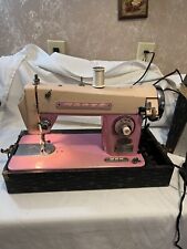 Vintage Pink Morse Super Dial Sewing Machine Working picture