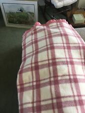 Vintage AUSTRALIAN PLAID  Wool Blanket 60 X 75 INCHES -CORAL PINK  picture