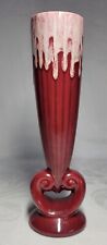 Vintage Royal Haeger Bud Vase Art Pottery Red Drip Glaze 2 Chips in pictures  picture