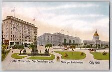 Hotel Whitcomb Municipal Auditorium City Hall San Francisco CA Postcard 1910's picture