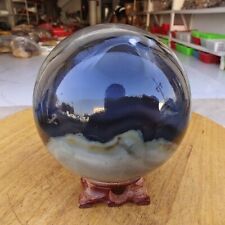 1180g RARE Natural blue Volcanic Rock agate Sphere Quartz Crystal Ball Healing picture