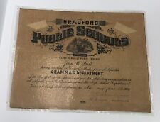 Vintage Antique Bradford Pennsylvania Public Schools Promotion Certificate 1912 picture