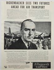 1945 AiResearch Rickenbacker Eastern Airlines Vtg WWII Print Ad Los Angeles CA picture
