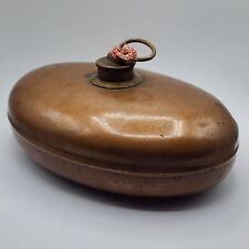 Early 20th Century Antique Brass and Copper Bed Warmer Hot Water Bottle picture
