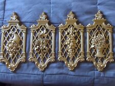 Vintage 4 Gold Color Wall Art Decor Dart Industries Hollywood Regency 13.5” Tall picture