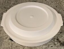 Vintage Pyrex Pie Keeper Carrier Beige Off White Plastic Clam Shell picture