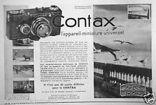 1933 CONTAX PRESS ADVERTISEMENT ZEISS IKON UNIVERSAL MINIATURE DEVICE picture