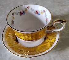 Paragon Pembroke Gold Design Floral Cup Saucer by Appt To Her Majesty the Queen picture