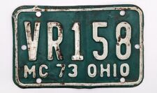 Vintage 1973 Ohio Motorcycle License Plate VR158 MC Americana picture