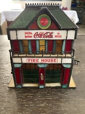 Coca Cola Vintage 1998 Stained Glass Fire House By the Franklin Mint picture