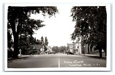 Postcard Main Street, Lawton Michigan MI Sinclair Gasoline RPPC N5 picture