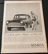 Chrysler Simca - Vintage Print Ad / Wall Art - Cute Girl Paying Parking Meter picture