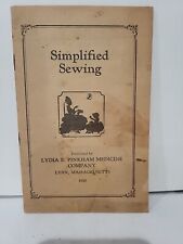 1928 LYDIA PINKHAM SIMPLIFIED SEWING Booklet w PATTERNS Advertising Illustrated picture