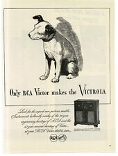 1945 RCA Victor Victrola Radio Floor Console Nipper Dog Vintage Print Ad picture