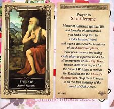 Saint St. Jerome with prayer to St Jerome - Paperstock Holy Card picture