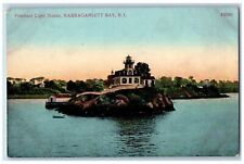 Narragansett Bay Rhode Island Postcard Pomham Light House Scene c1910 Antique picture