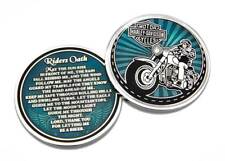 Harley-Davidson Rider's Oath Challenge Coin, 1.75 in Coin, Blue & Silver 8008581 picture