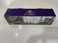 NIB Crown Royal Set of 4 Whiskey Glasses AND 8 Whisky Stones & Purple Cloth Bag picture