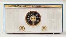 1959 Sylvania 1303 Atomic AM Tube Radio Cabinet Turquoise Excellent picture