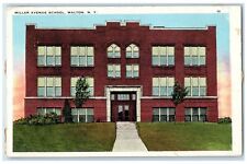 c1920's Miller Avenue School Campus Entrance Walton New York NY Vintage Postcard picture