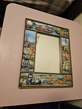 Vintage Peru Reverse Painted Cat Mirror - Cat Lady, Cat Mama, Whimsical picture