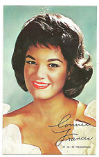 1960's Connie Francis M-G-M Records Photo card w/backside Autograph/ Inscription picture